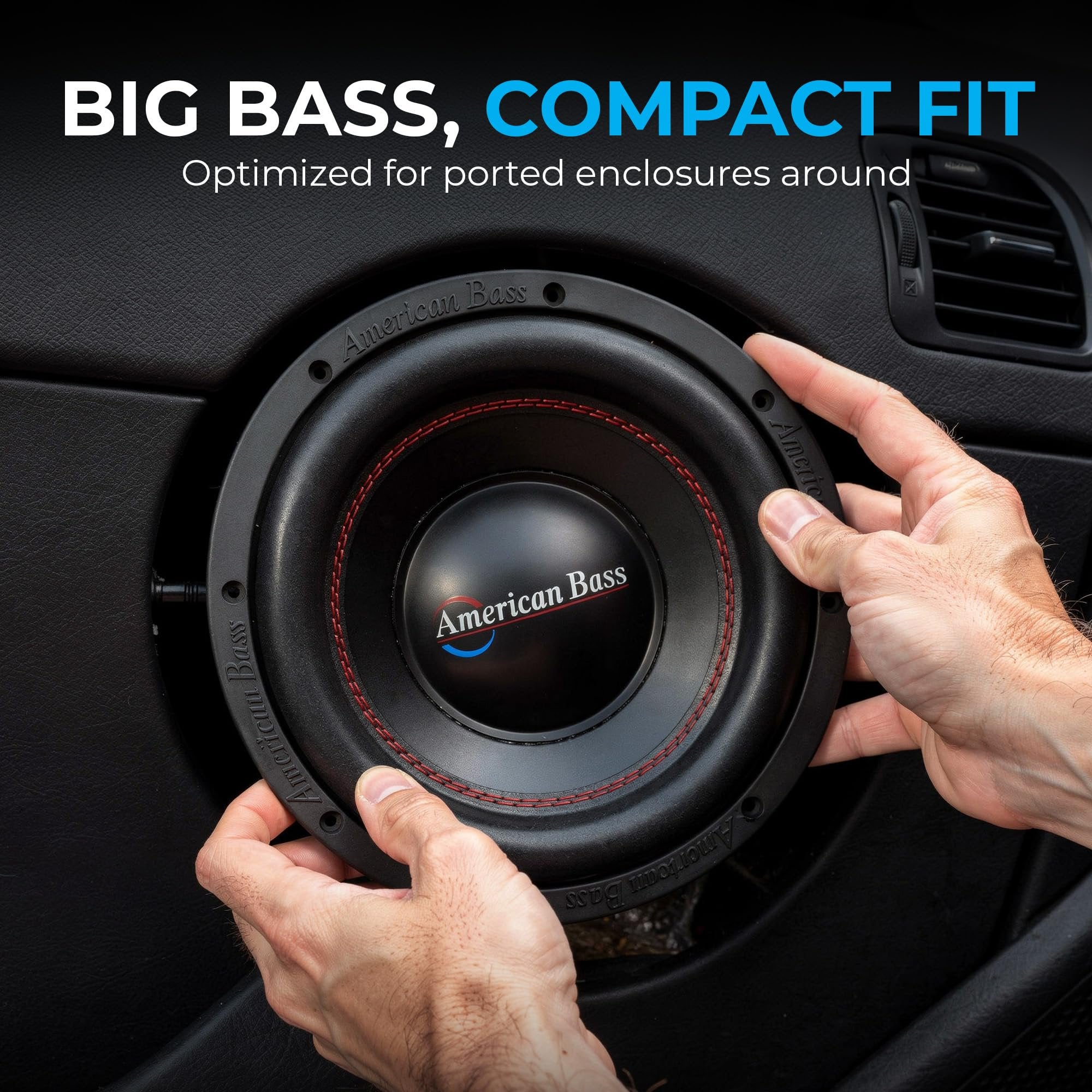 American Bass Hawk 10” Subwoofer, 3000W Max / 1500W RMS, Dual 4 Ohm, 3” Voice Coil, 240oz Magnet, High Power SPL Competition Subwoofer Car Audio Driver with Cast Basket and Heat Sync Cooling