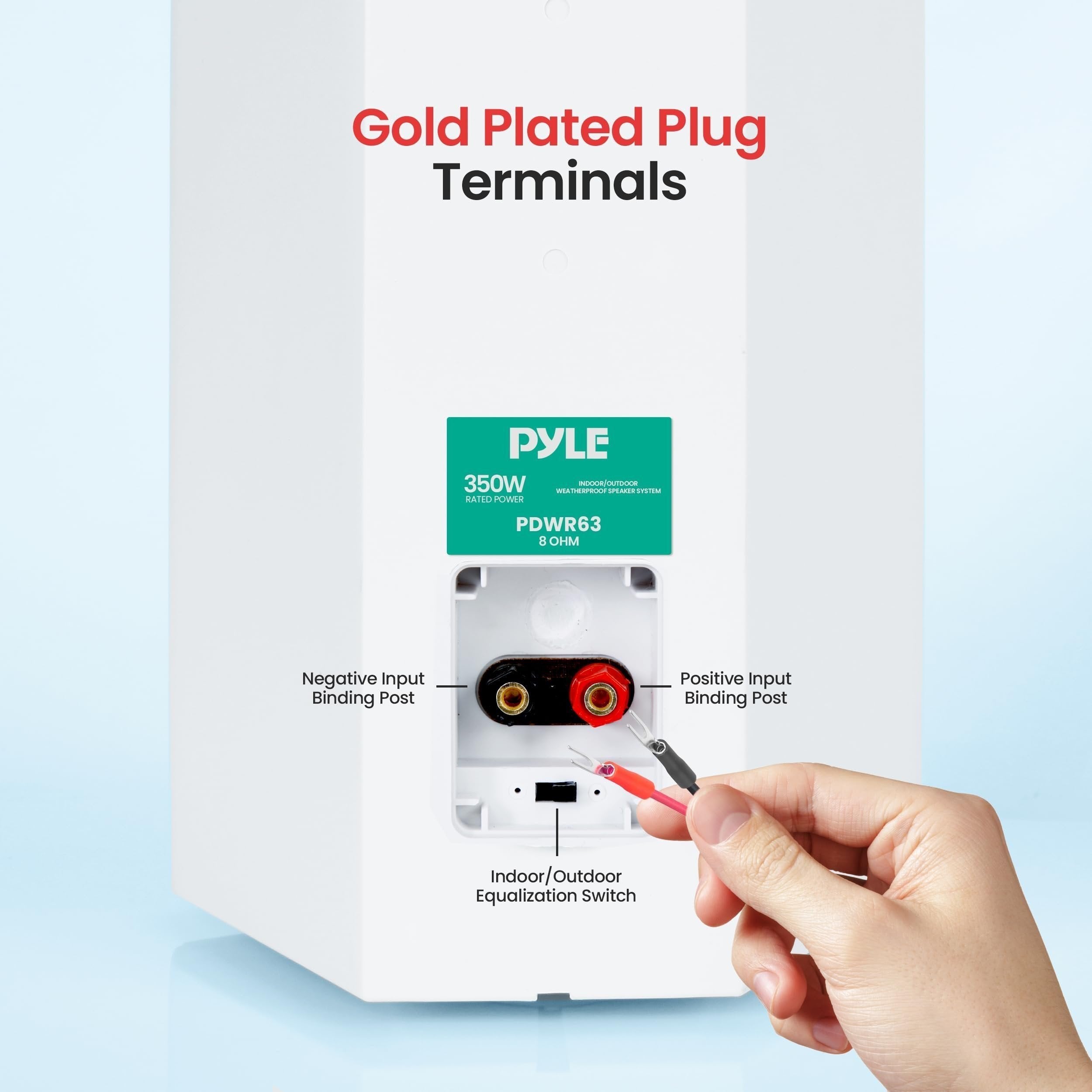 Pyle Home Pyle PDWR63 Dual Waterproof Outdoor Speaker System-6.5 Inch Pair of Weatherproof Wall or Ceiling Mounted White Speakers w/Heavy Duty Grill,Universal Mount-for Use in The Pool,Patio