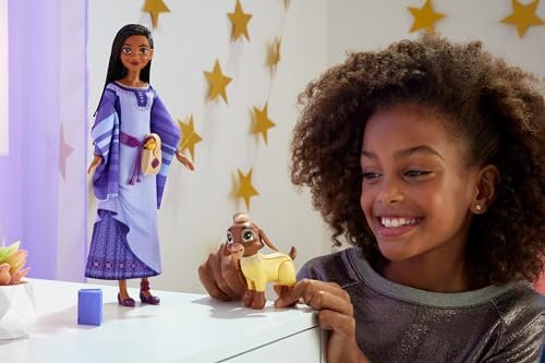 Mattel Disney Wish Asha of Rosas Adventure Pack Doll, Posable Fashion Doll with Removable Fashion, Animal Friends and Accessories, Toys Inspired by The Movie