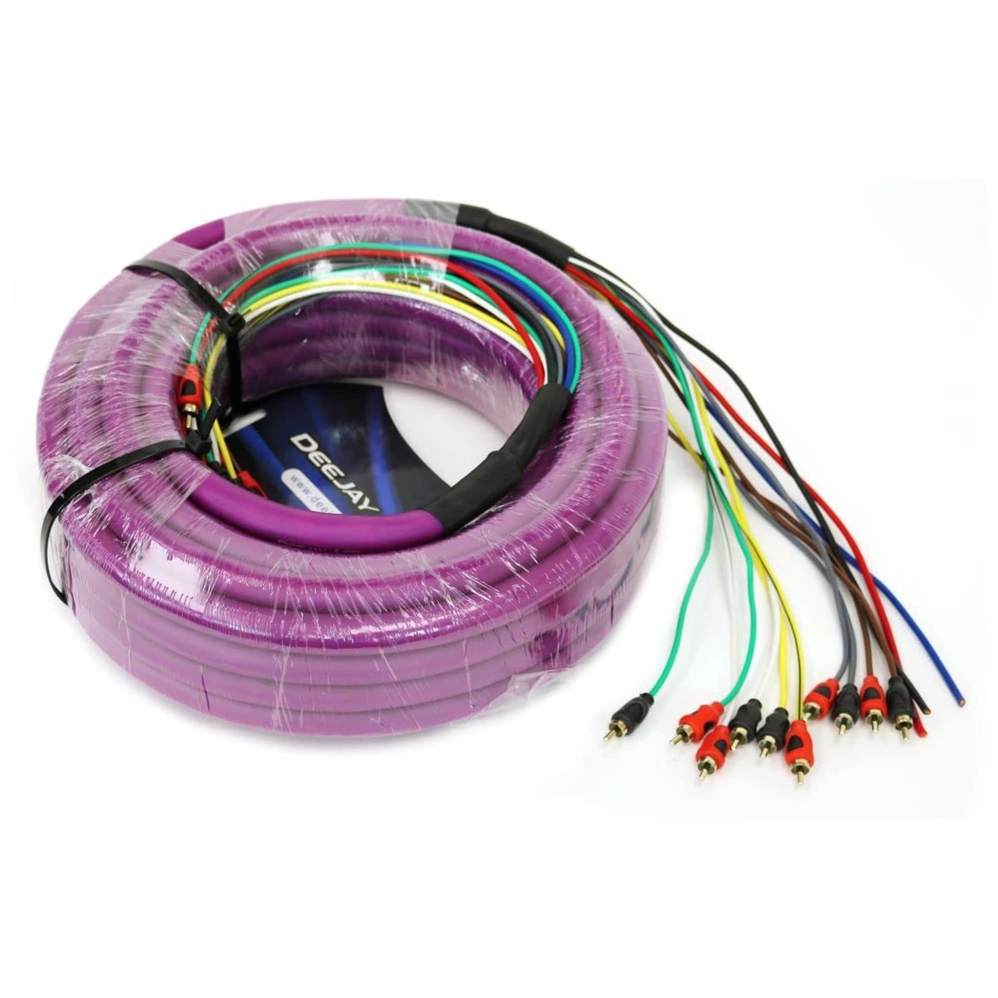 DEEJAY LED TBHMED52PURPLE DEEJAYLED Purple 52FT 10RCA 3 Power Copp