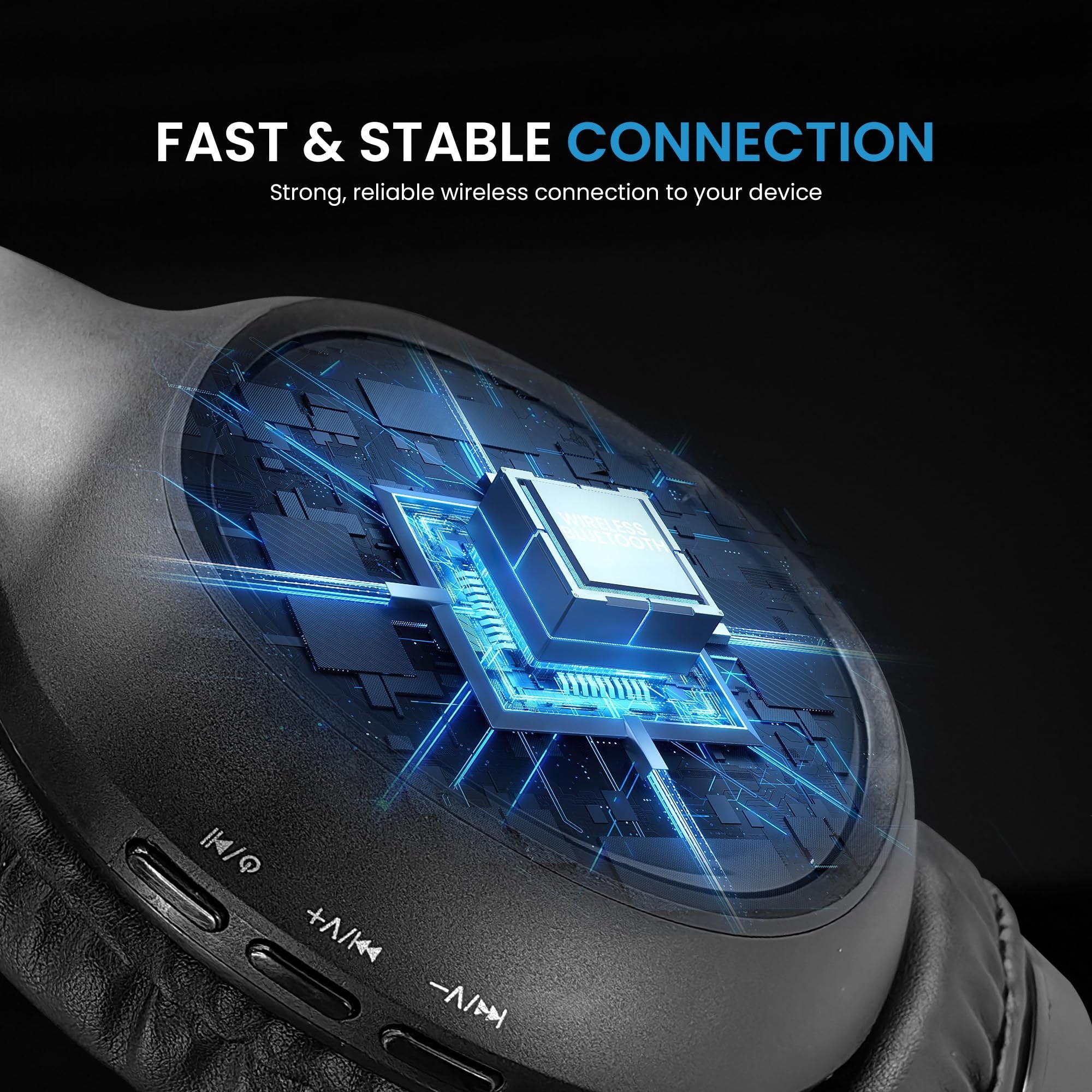 iDance Wireless Bluetooth Headphones with Noise Canceling and Built-in Microphone, Bluetooth Headphones Over Ear, 60 Hours Playtime Wireless Headphone, Super Bass Sound for Travel, Home, Cellphone