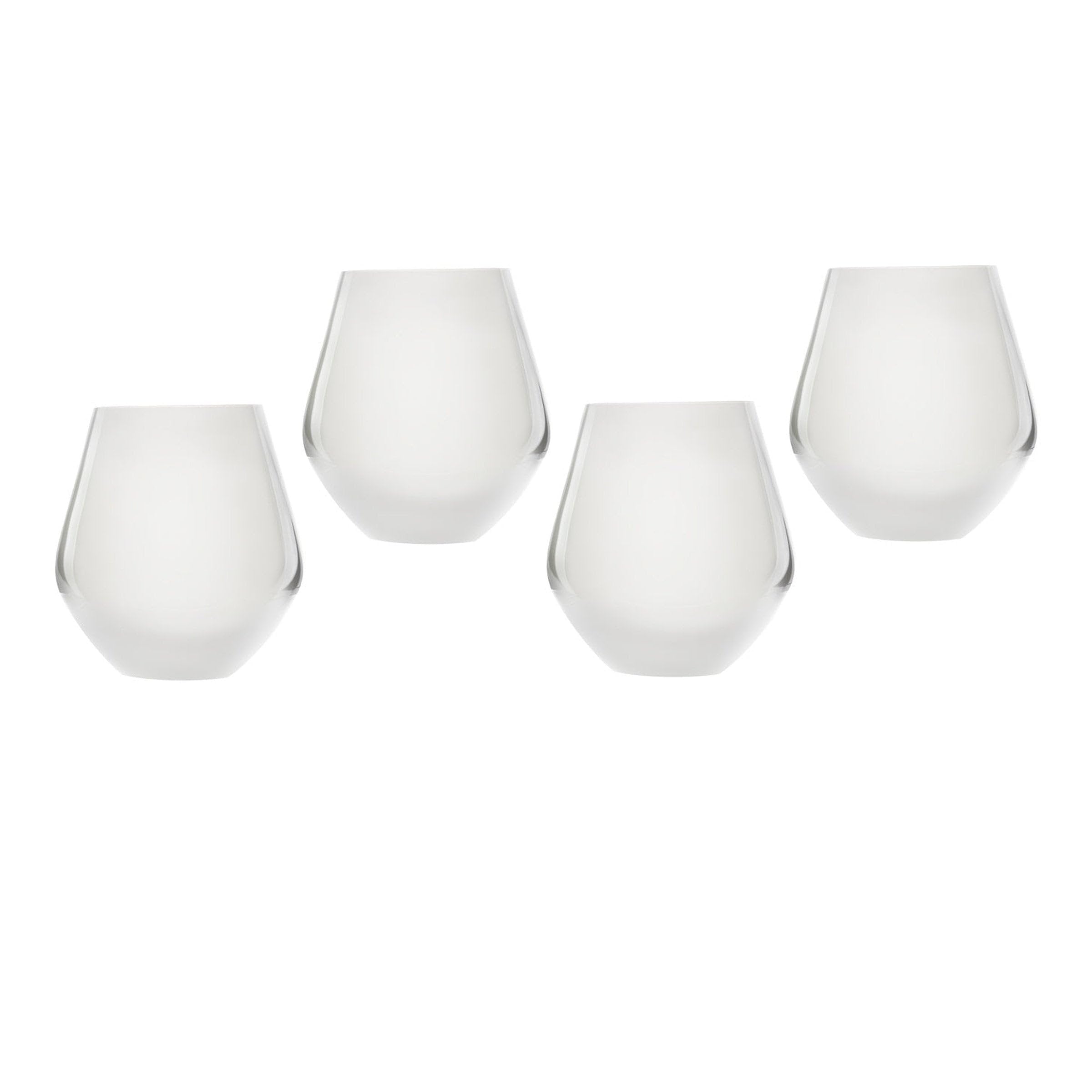 Godinger 22543 18 oz Meridian Stemless Wine Glass - White - Set of 4