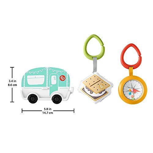 Fisher-Price S'more Fun Camping Gift Set, 3 outdoor-themed baby toys and teether for infants ages 3 months and up