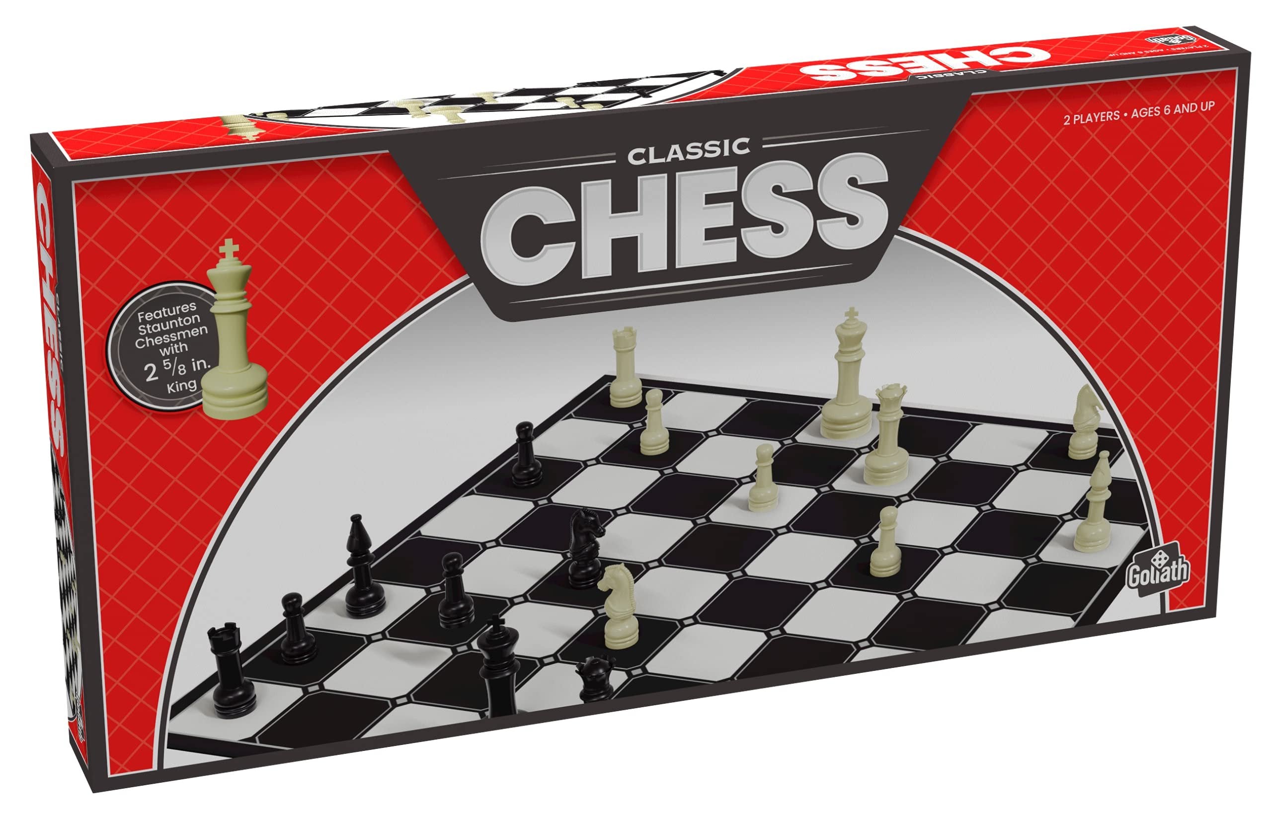 Chess with Folding Board and Full Size Chess Pieces (Amazon Exclusive) by Goliath