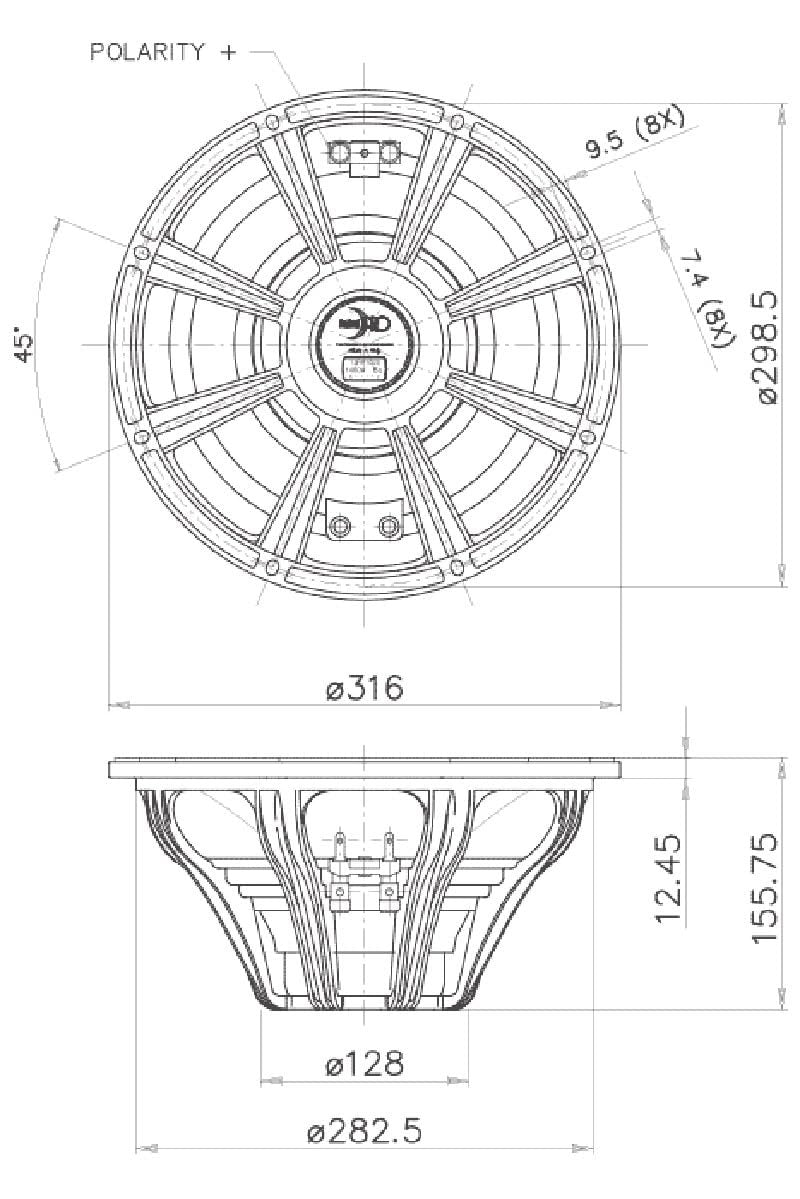Deejayled Faital Pro 12HP1020-8 Faital 12 Woofer
