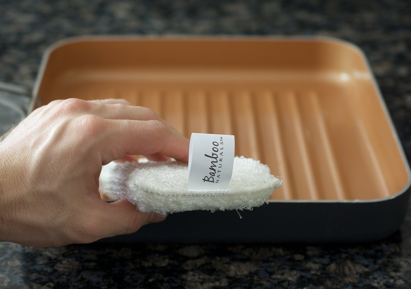 Bamboo Naturals Kitchen Sponges, Non-Abrasive Dish and Pan Scrubbers, Super Absorbent, Eco-Friendly and Long-Lasting, Great for Cleaning Stovetops and Counters, 3 Pack