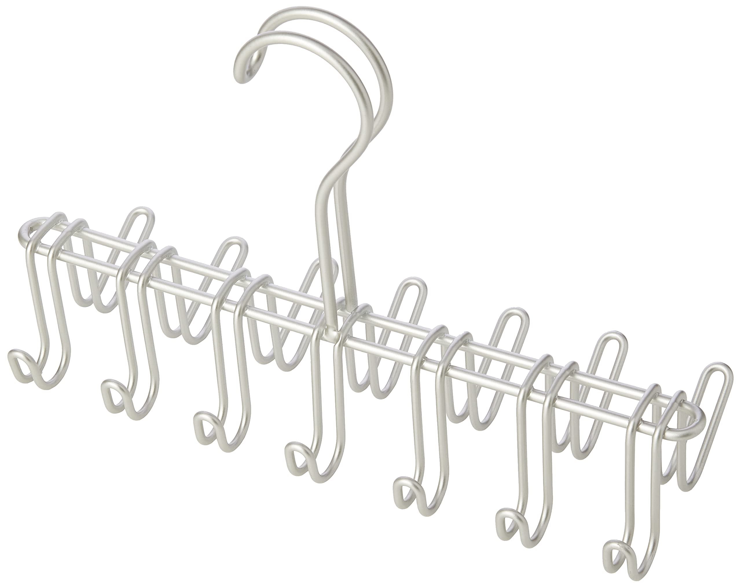 iDesign Classico Closet Organizer Rack for Ties, Belts - 14 Hooks, Satin