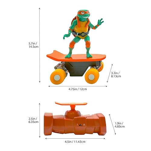 Teenage Mutant Ninja Turtles Michelangelo Half Pipe RC Vehicle Movie Edition Ages 5+ - Skate + Performs Tricks - 2.4GHz RC Controller