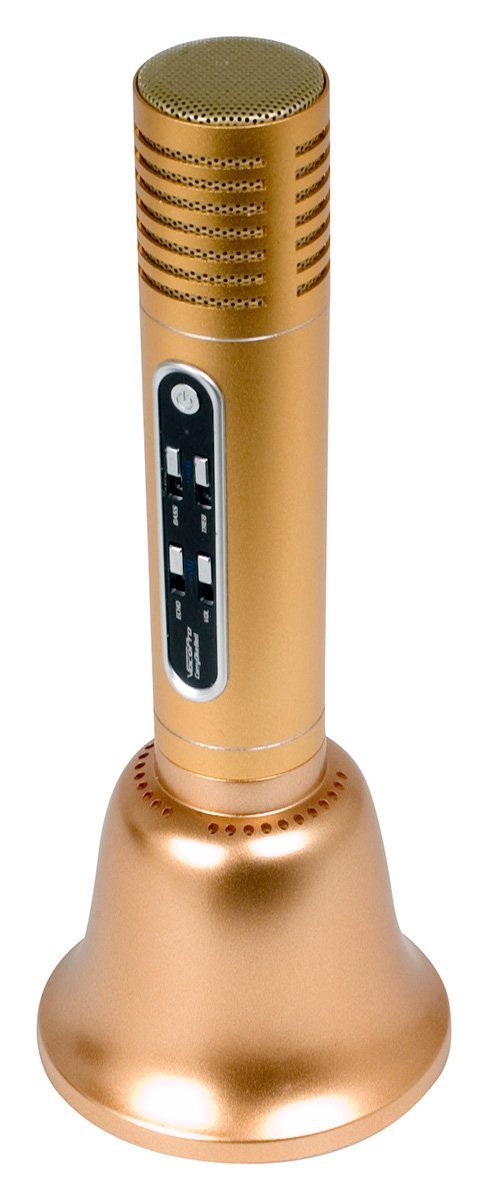 VocoPro CarryOkeBell Bluetooth Karaoke Microphone with Speaker, Gold