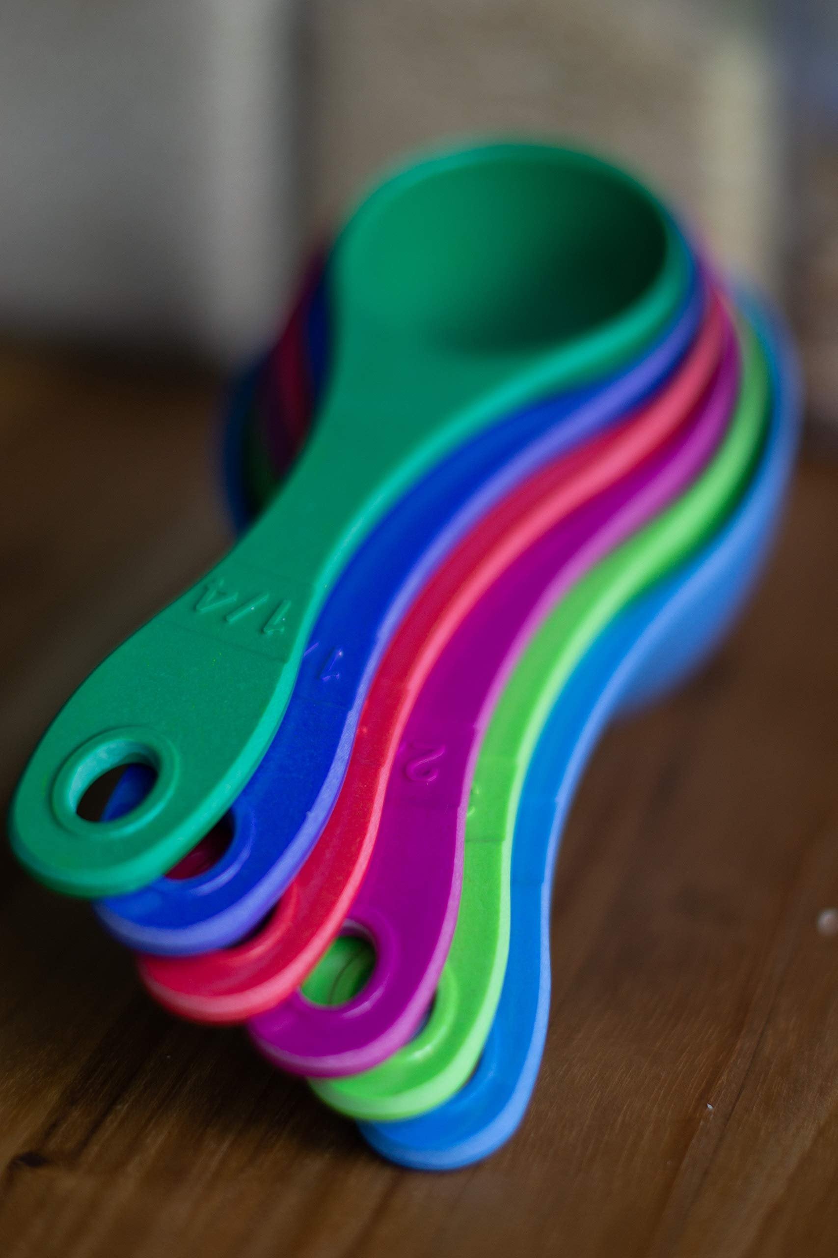 Architec EcoSmart Purelast Measuring Cups, 6 Piece Set, 1/4C, 1/3C, 1/2C, 2/3C, 3/4C, 1C, Jewel Tones