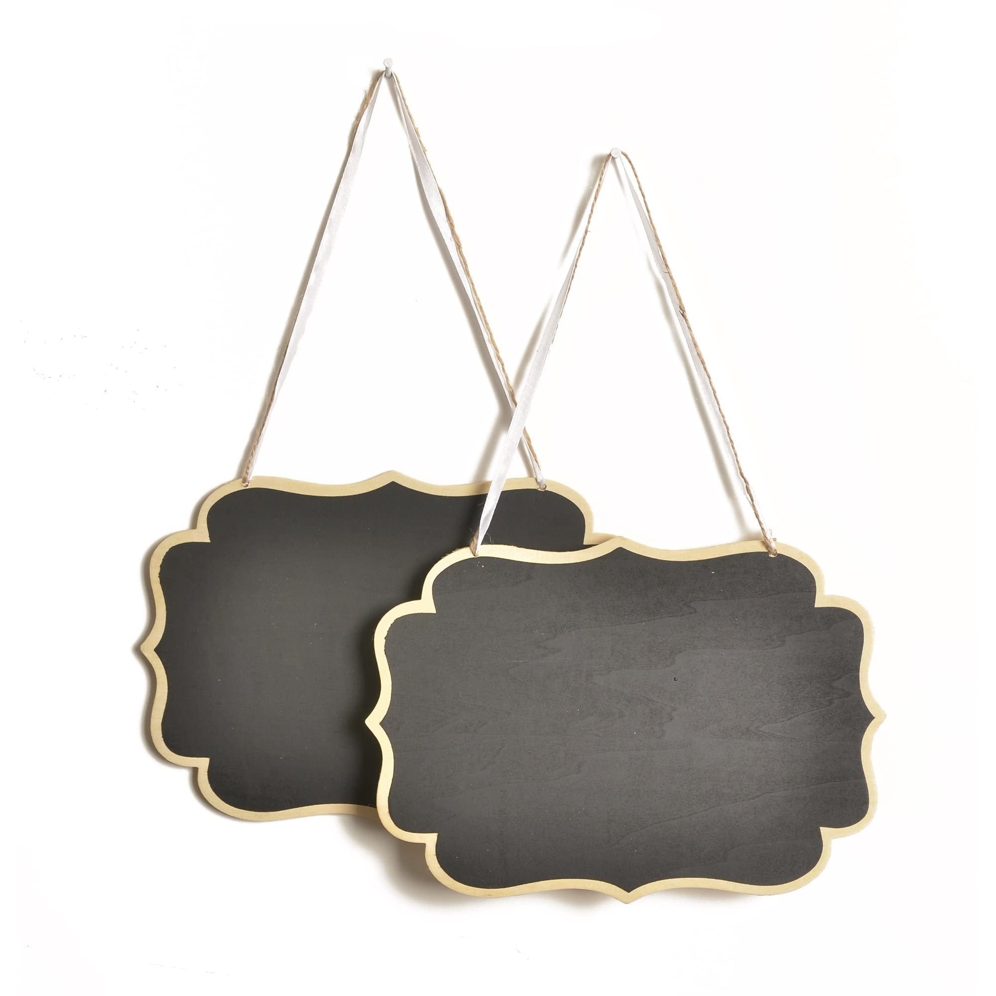 Gartner Studios Chalkboard Chair Signs, Wedding Party and Reception Decoration, Wood and Twine, 12” W x 6” H, 2 Count