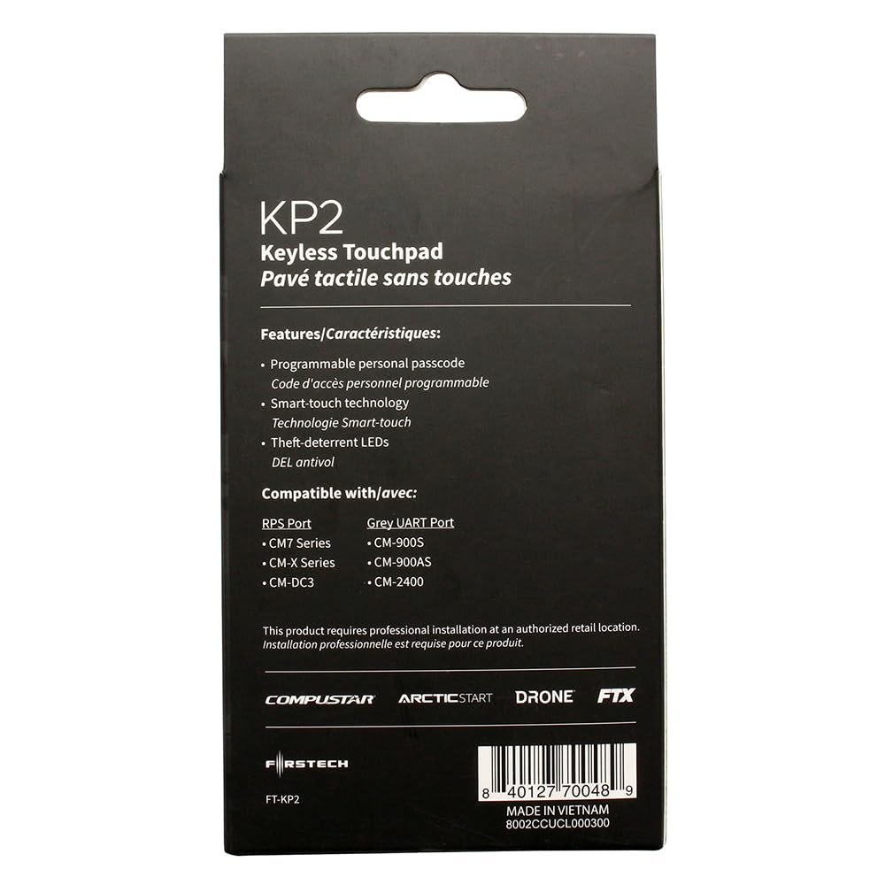 Compustar FTKP2 - KP2 7-Digit Keyless Touchpad 4th Generation for Keyless Entry