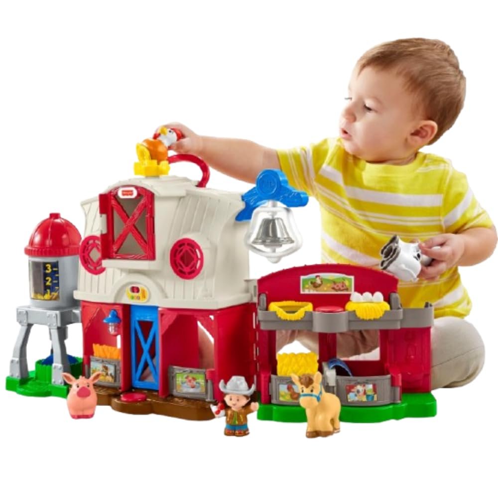 Fisher-Price Little People Toddler Learning Toy Caring for Animals Farm Electronic Playset for Preschool Pretend Play Kids Ages 1+ Years
