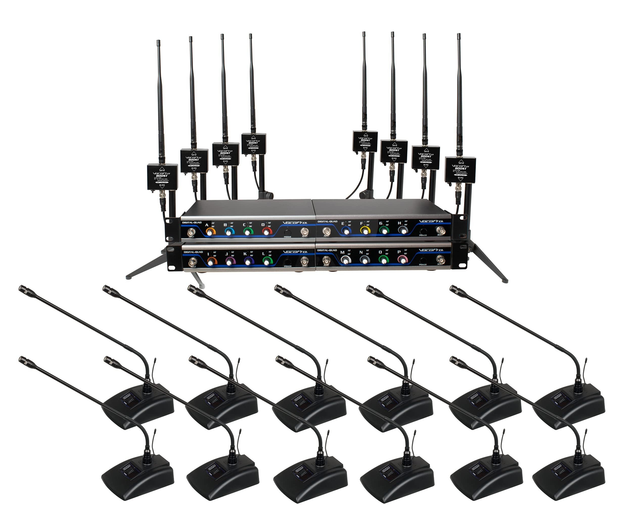 VocoPro Transmitters, BOOST-Conference-16 /600ft. Long-Range, Digital Wireless Microphone Package