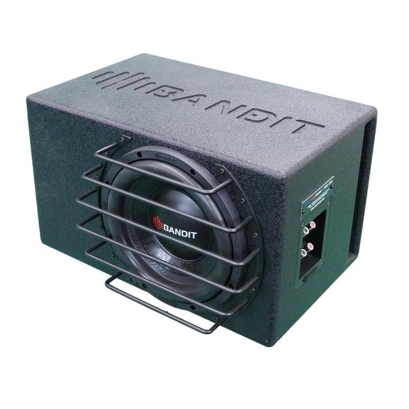 DEEJAY LED BANDIT10 Despacito Single 10-inch Subwoofer in A Box Cabinet 1000 Wrms 2000 Watts Peak with Grill Guard and Two Voice Coils 4 ohms Each