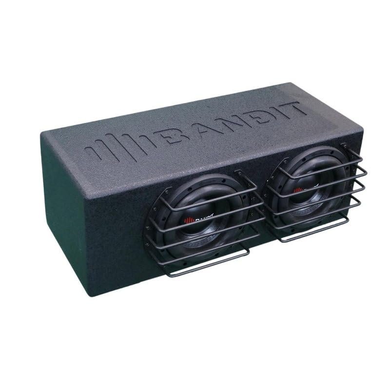 DEEJAY LED BANDIT2X8 Despacito Dual Two 8-inch Subwoofers in A Box Cabinet 1000 Wrms 2000 Watts Peak with Grill Guard and Two Voice Coils 2 ohms Each