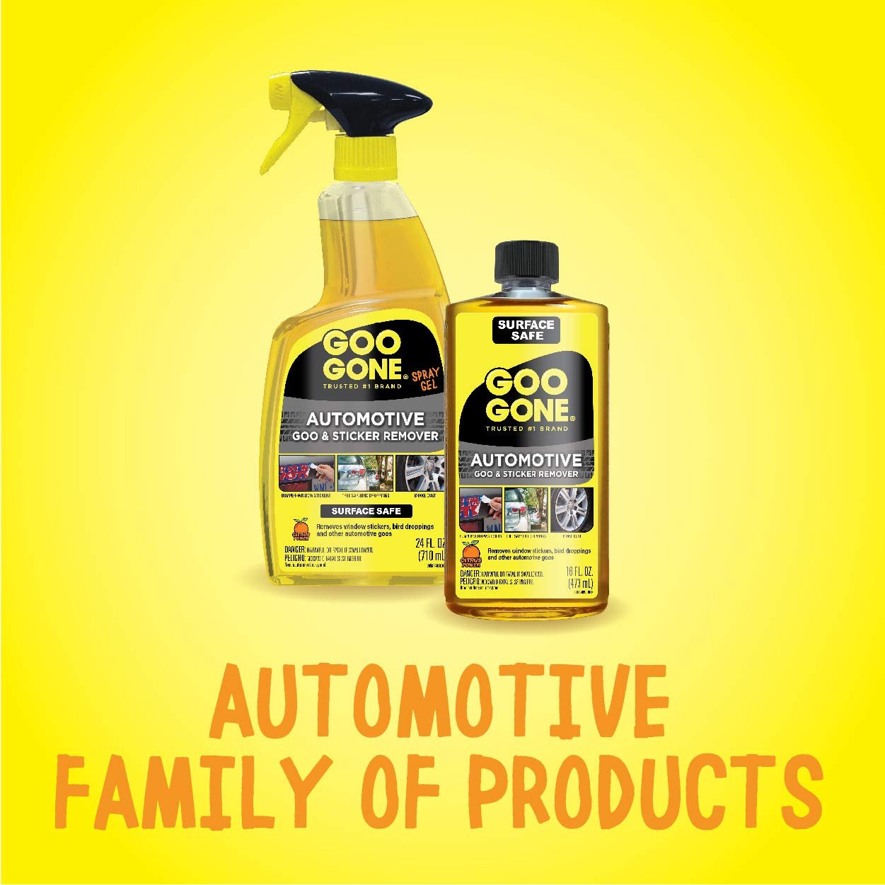 Goo Gone Automotive - Cleans Auto Interiors, Auto Bodies and Rims, Removes Bugs & Stickers - 16 Fl. Oz.