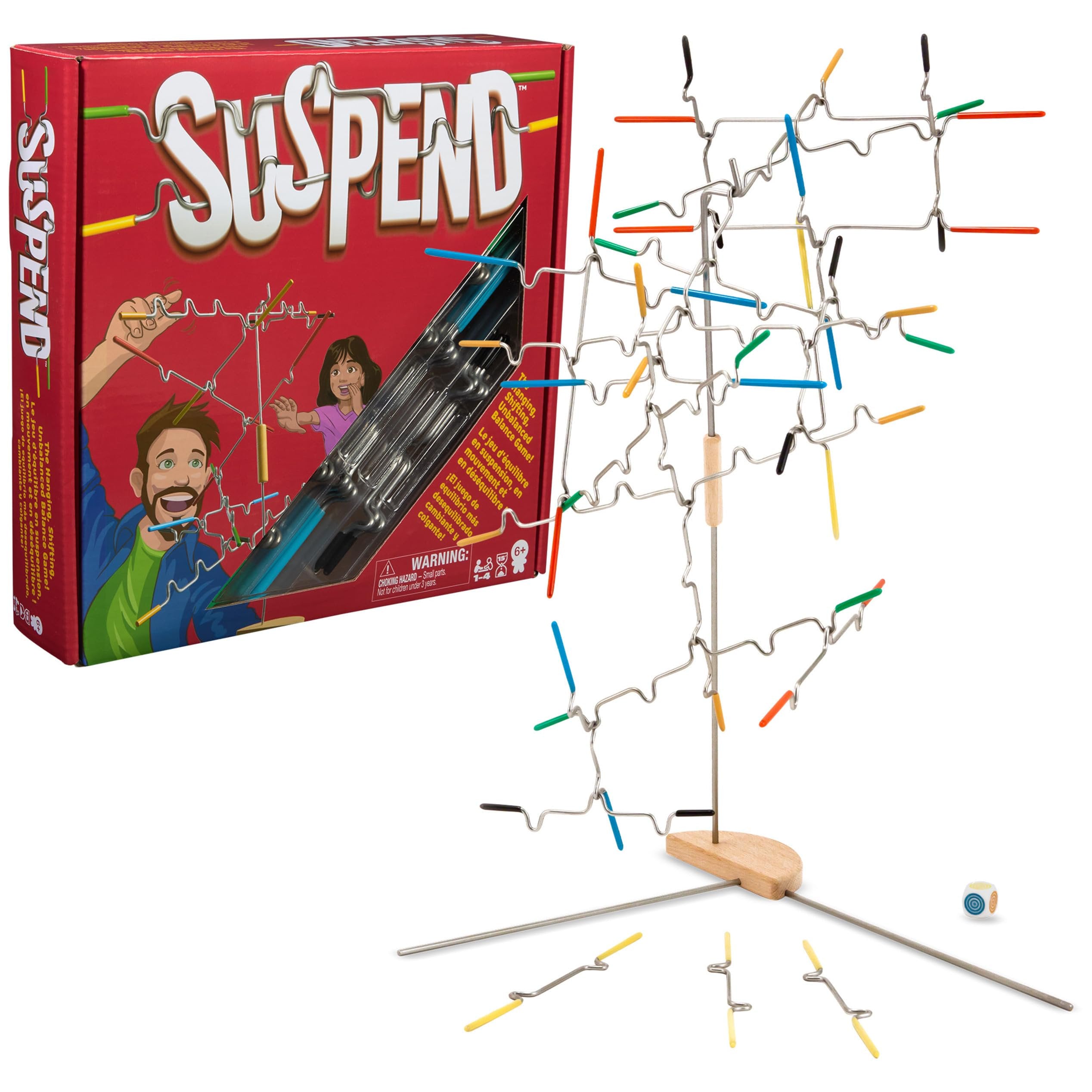 Spin Master Games, Suspend, A Balancing Family Game of Tricky Hangs & Steady Hands, Family Game Night, Learning Toy, 1-4 Players, for Ages 6 & Up