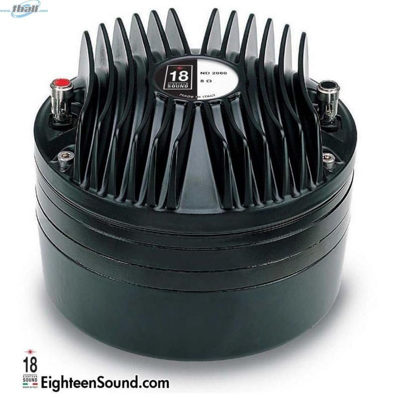 Eighteen Sound ND2080-8 HF Driver Neodymium with 2 inch Exit Throat 100 Watt RMS 200 Watt Peak 8 Ohms Pro Audio Components Speakers Drivers for Motorcycle Car Audio Applications
