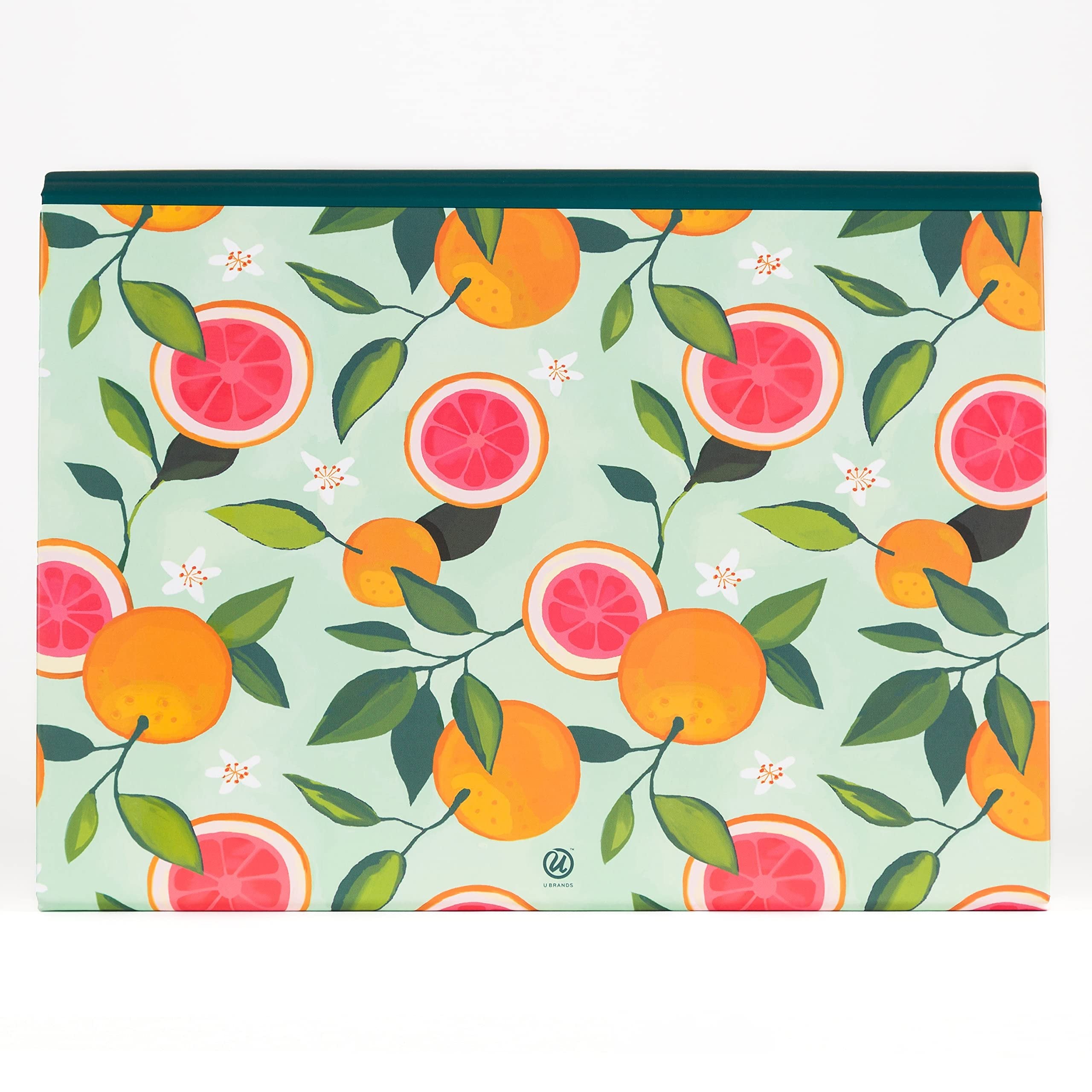 U Brands 13-Pocket Expanding File Folder, Office Supplies, Citrus Squeeze, Brass Hardware, FSC Certified