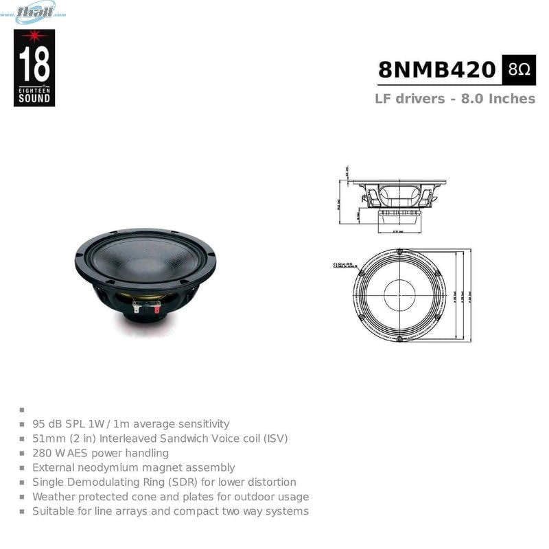 Eighteen Sound 8NMB420-8 18 Sound 8 Mid Bass Neo 280w