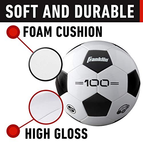 Franklin Sports Soccer Balls - Size 5 F-100 Soccer Balls - Adult Soccer Ball , White/Black