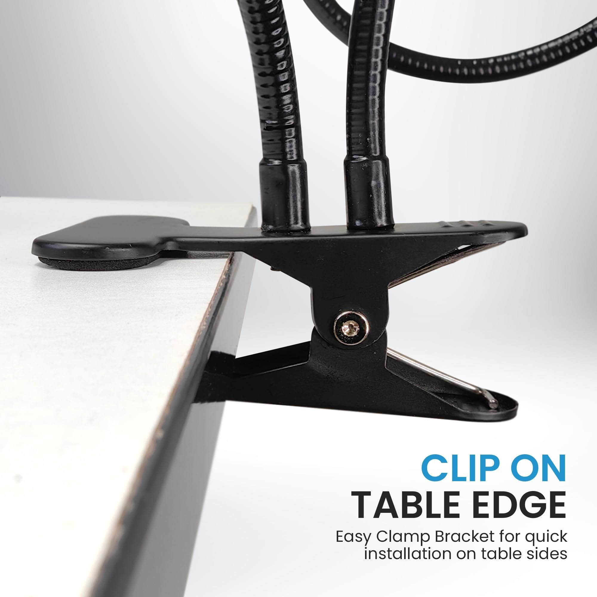 iDance LED Ring Light with Cell Phone Clip Stand Holder, 3.5", Grip Flexible Long Arm Gooseneck Bracket Mount Clamp with Bluetooth Remote Control for Desk, Bed, Compatible with iPhone and Smartphone