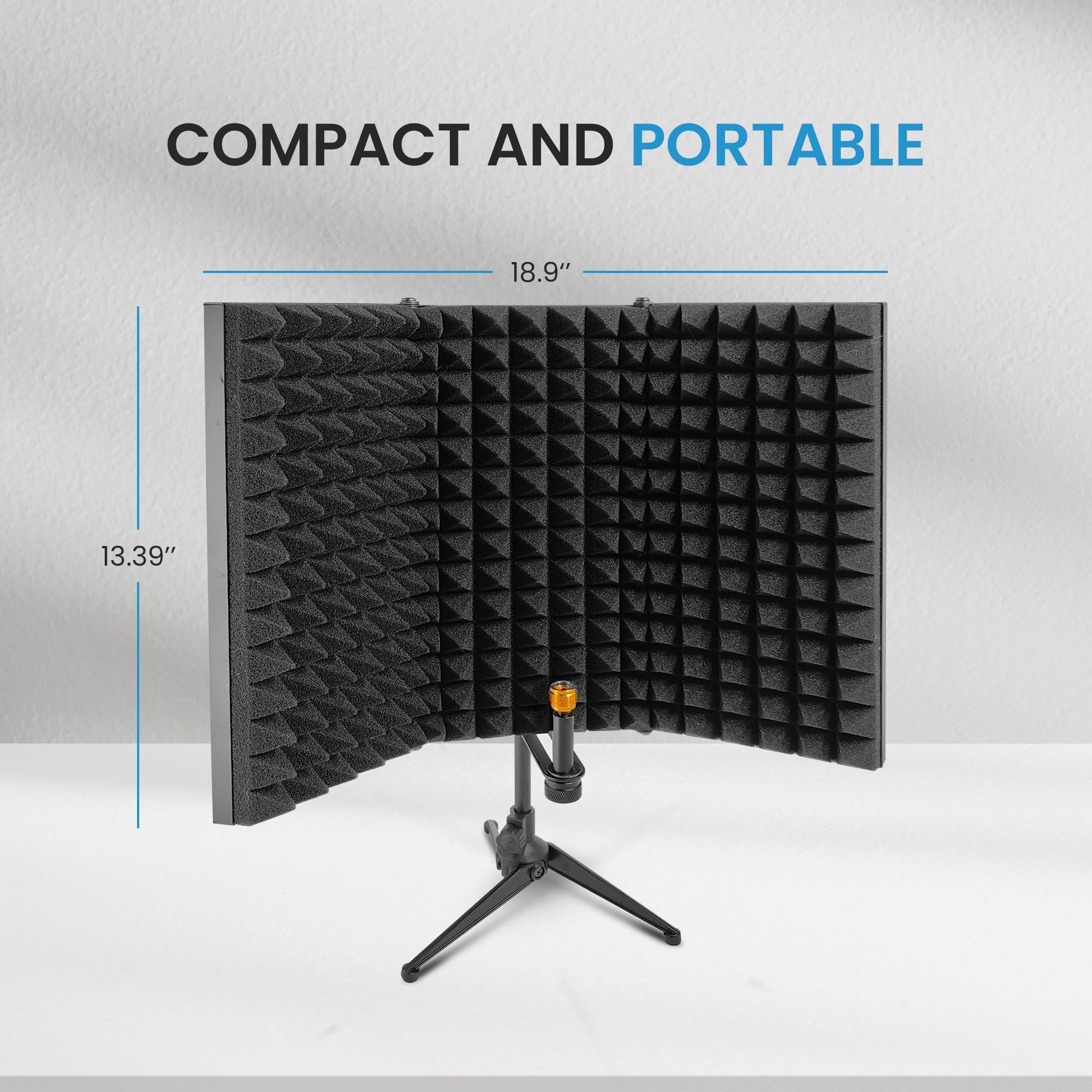 iDance Foldable Absorbent Microphone Isolation Shield, 3 Microphone Isolator Panels, Studio Recording Mic Vocal Isolation Shield, Foldable Sound Shield, Sound Isolator Panels for Recording