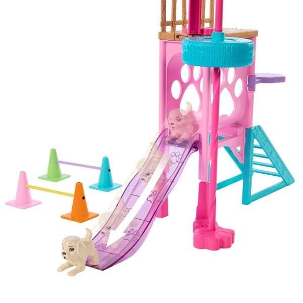 Barbie and Stacie to The Rescue Doll & Playset, Puppy Obstacle Course with Doll, 3 Dog Figures & 18 Accessories