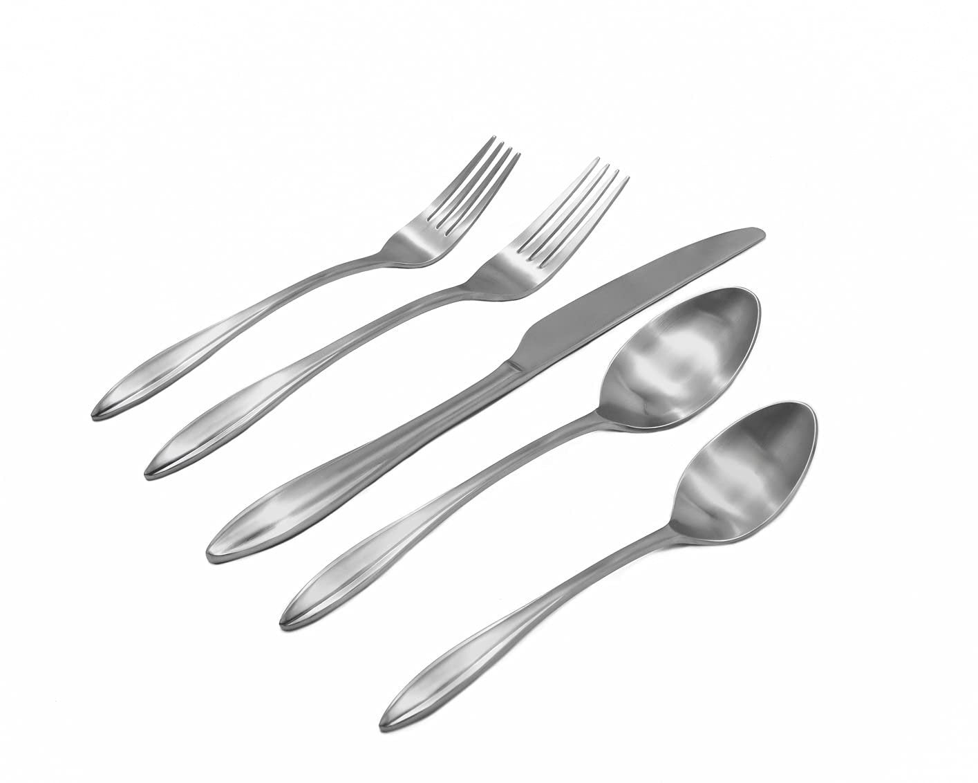 Godinger 20 Piece Flatware Set with 4 Dinner Forks, 4 Salad Forks, 4 Tablespoons, 4 Teaspoons and Knifes, 18/0 Stainless Steel Unica Satin, Set of 4