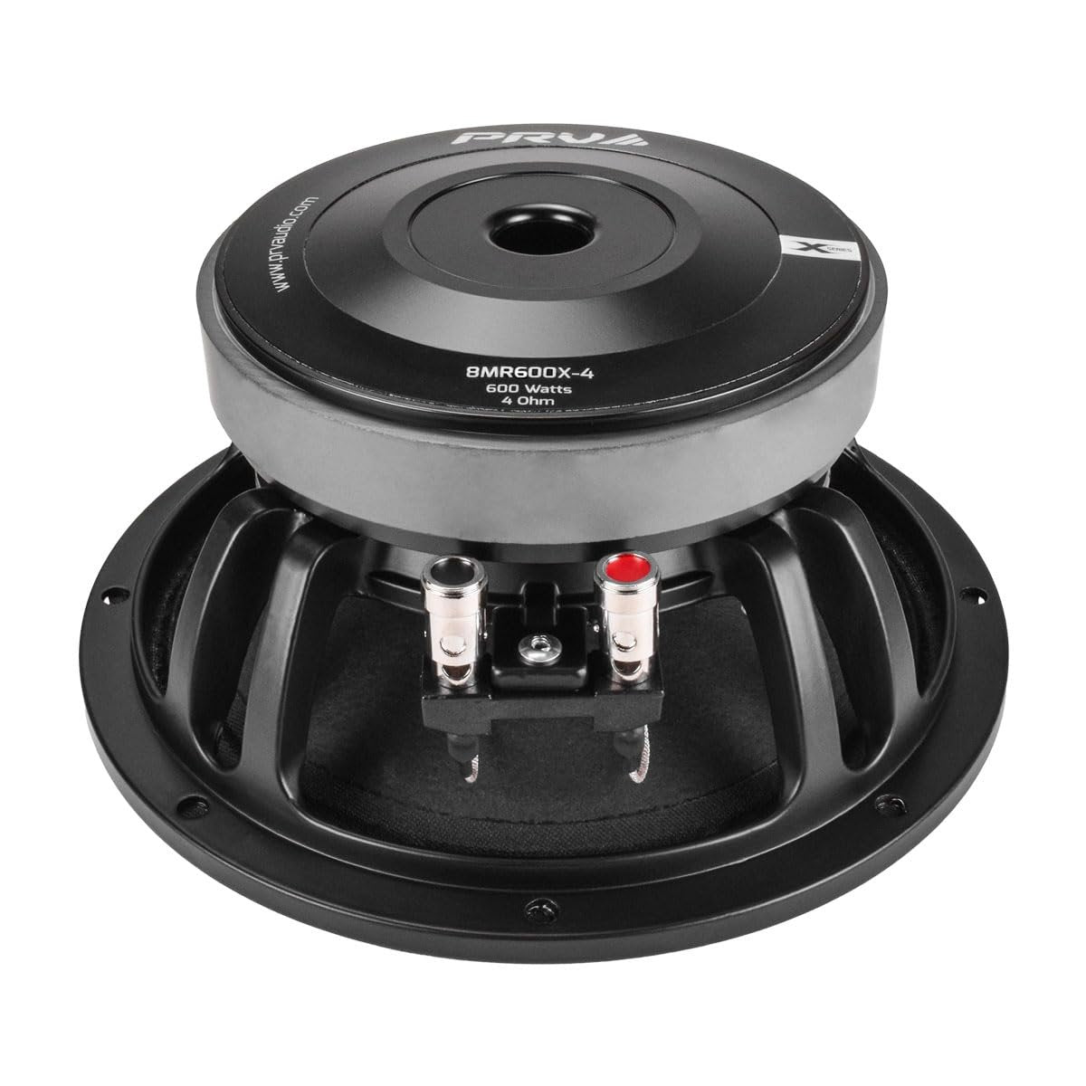 PRV AUDIO 8 Inch Midrange Speaker 8MR600X-4, 600 Watts 4 Ohm, 2 in Voice Coil, X-treme Mid Range Loudspeaker for Pro Car Audio Systems (Single)