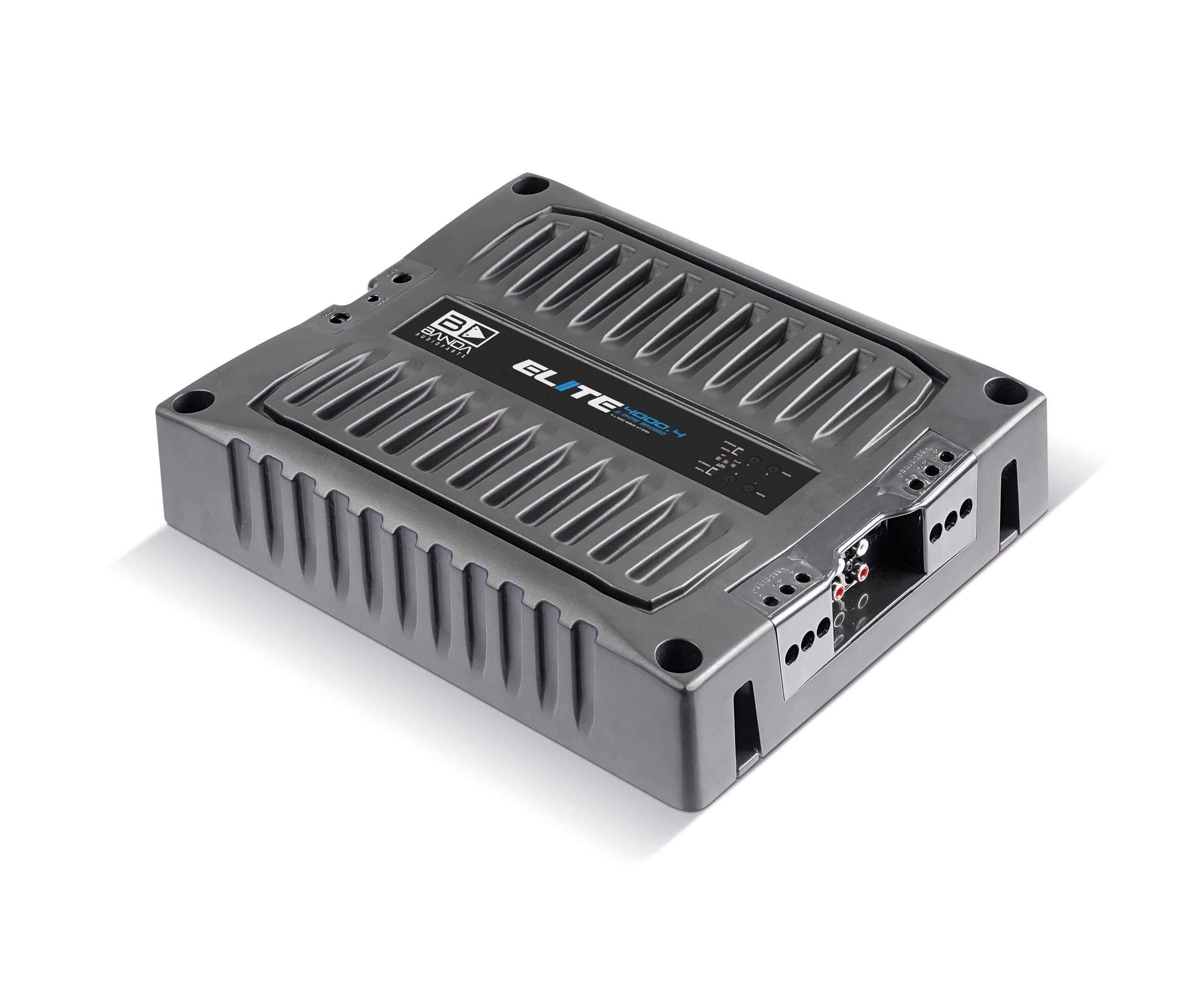 BANDA Audioparts ELITE4000.41OHM 4-Channel 1000 Watts Max @ 1 Ohm Car Audio Amplifier with Highpass Filter and Low Pass Filter, Black - 4000.41OHM