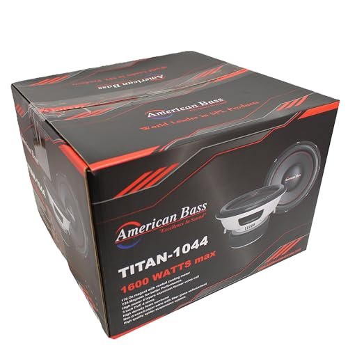 American Bass Titan 10 Inch Subwoofer 600 Watt RMS and 1200 Watt Max Power, Dual 4 Ohm Impedance, 120-oz Magnet, and 2.5-inch Voice Coil, Pack of 1