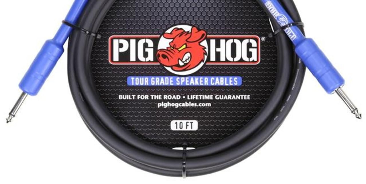 PigHog PHSC10S14 Speaker Cable 10-feet 9.2mm Speakon to 1/4-inch Connectors Heat Shrink Protected 14 Gauge Wire PVC Outer Covering