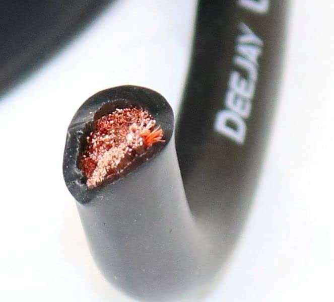 Four Gauge Thick Type Power Cable 50 Foot Length On Spool Black Aluminum Copper Cable Cca All Purpose Power Cable Stranded Wire Style With Thick Black Outer Jacket DEEJAY LED TBH450BLKCOPPER