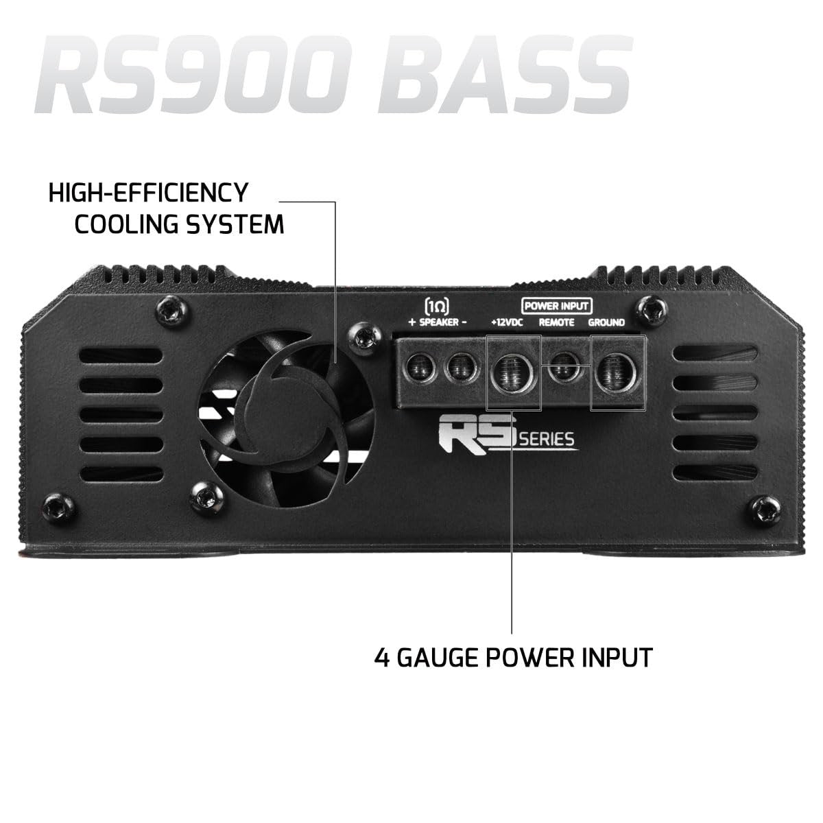PRV AUDIO 900 Watts Mono Subwoofer Car Audio Amplifier RS900 BASS 1 Ohm – 12 Volts Monoblock Class D Amp, Built-in Crossover & Bass Boost with High Level Inputs