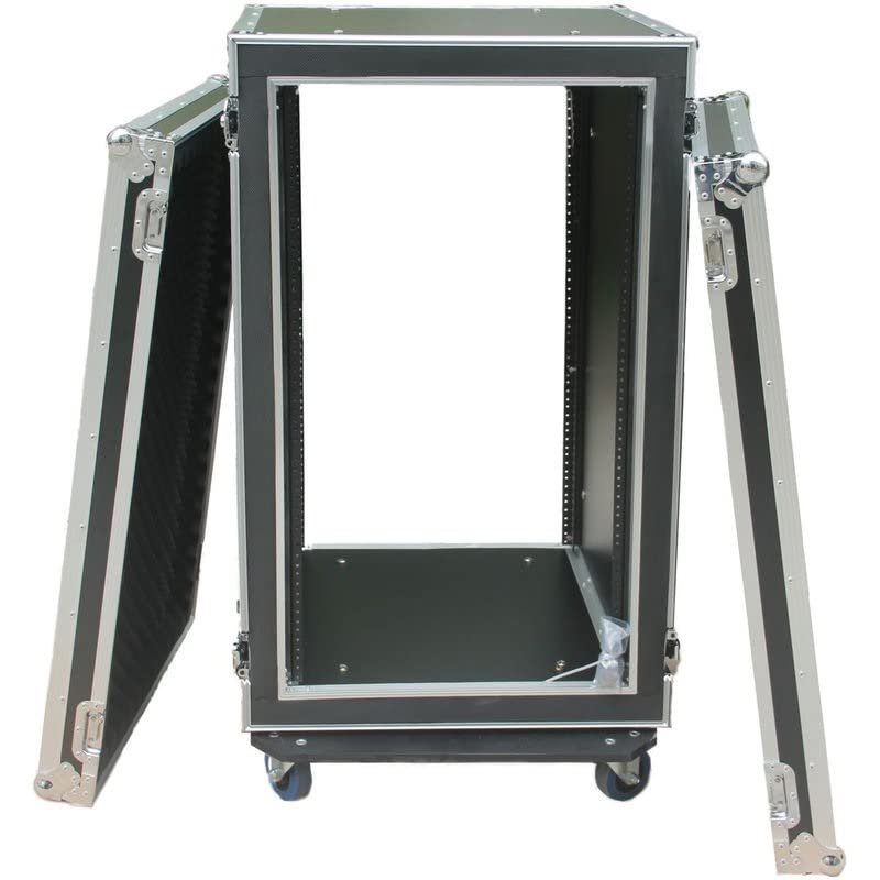 ANTAKIPRO AP-20SM21W Fly Drive Shock Mount Case for 19-in Width DJ Amplifier or Similarly Sized Equipment with Wheels, Black