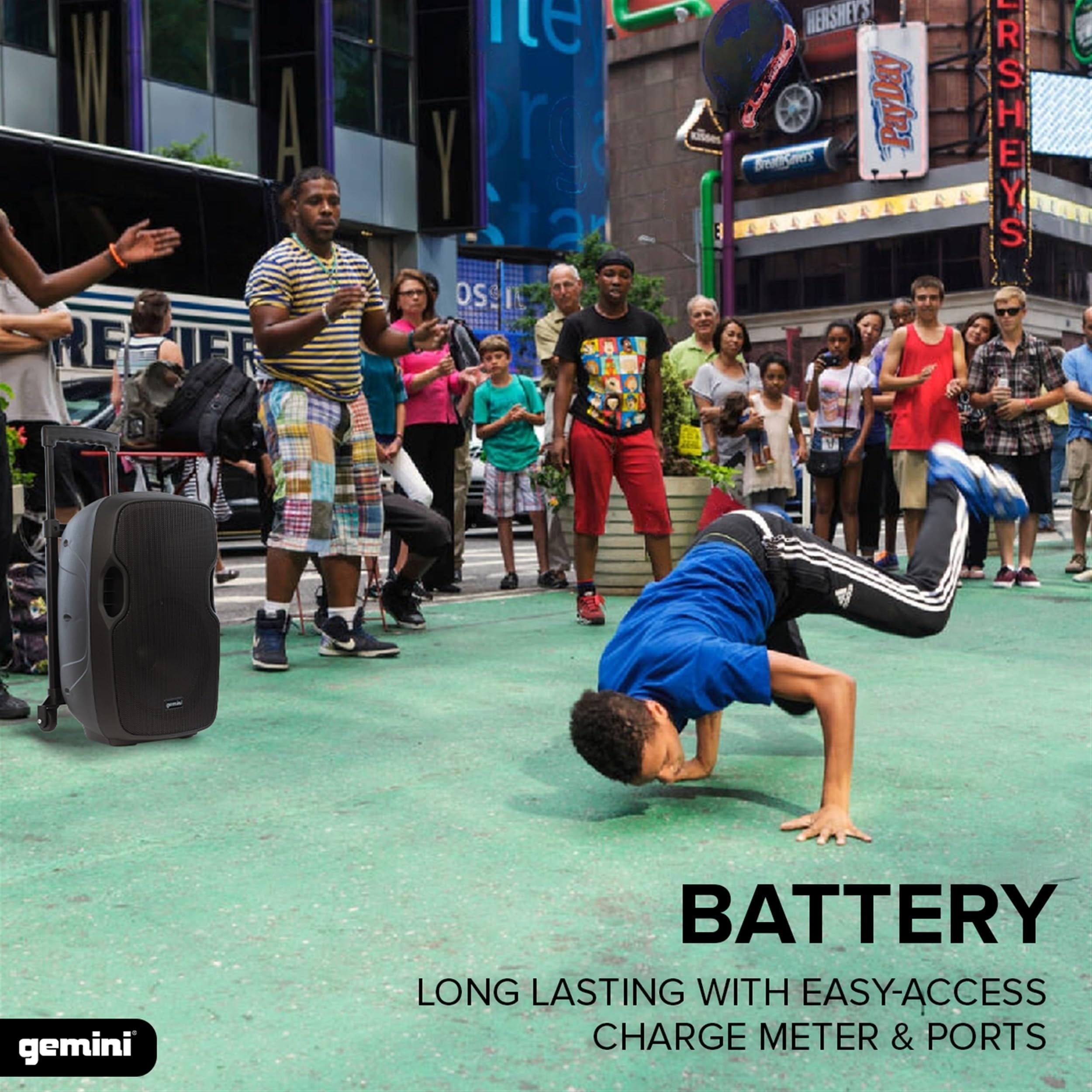 Gemini Sound AS-12TOGO - Portable Bluetooth Speaker with Trolley & Microphone - Rechargeable Outdoor Speaker System for Events & Karaoke - 1500W Powerful Sound, FM Radio, USB/SD Playback