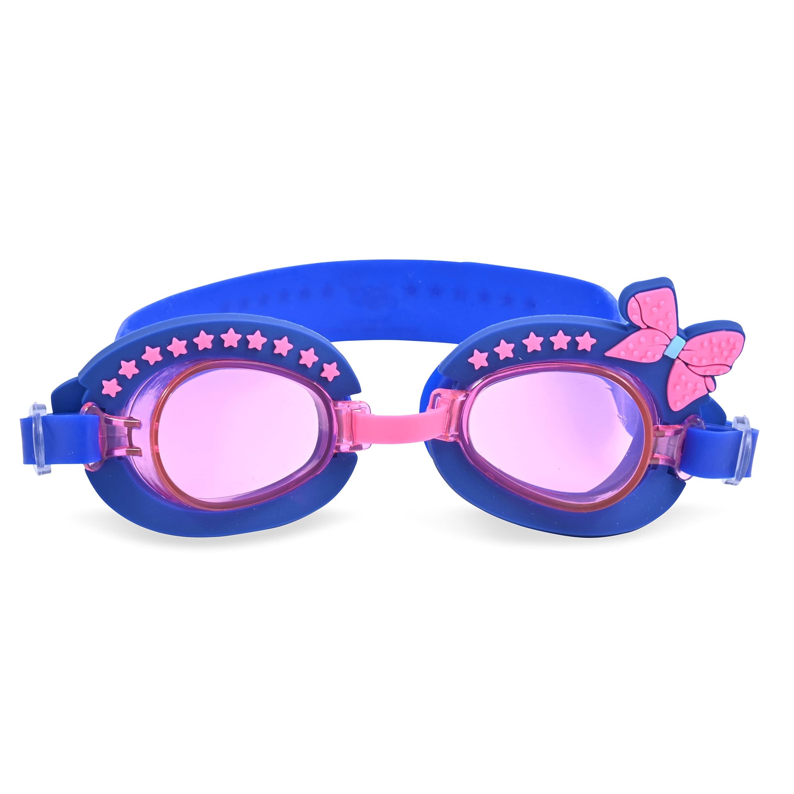 JoJo Siwa Kids Swim Goggles for Girls | Girls Swimming Goggles with Carrying Case (Pink-Blue)