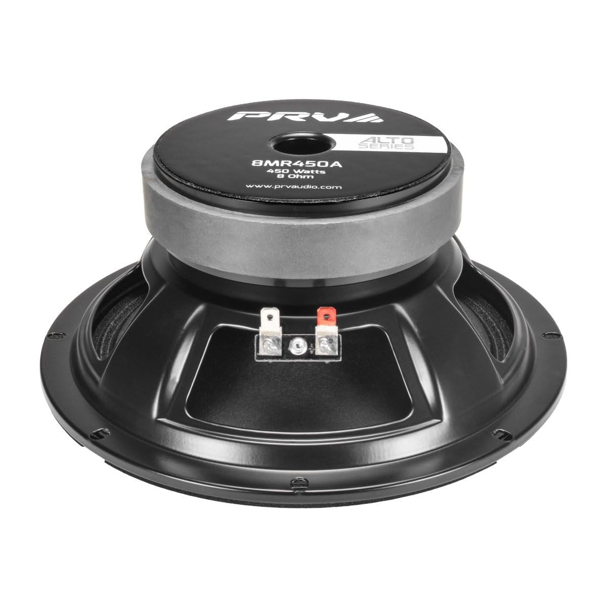 PRV AUDIO 8MR450A 8 Inch Midrange Speaker, 8 Ohms, 450 Watts, 96 dB, Mid Range Loudspeaker for High Output Pro Sound System (Single)