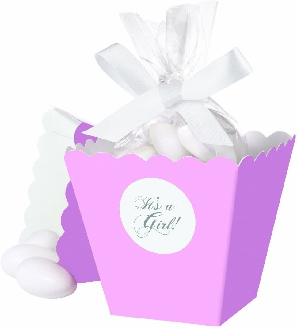 Wilton Pink It's a Girl Popcorn Box Favor Kit, 25 Count