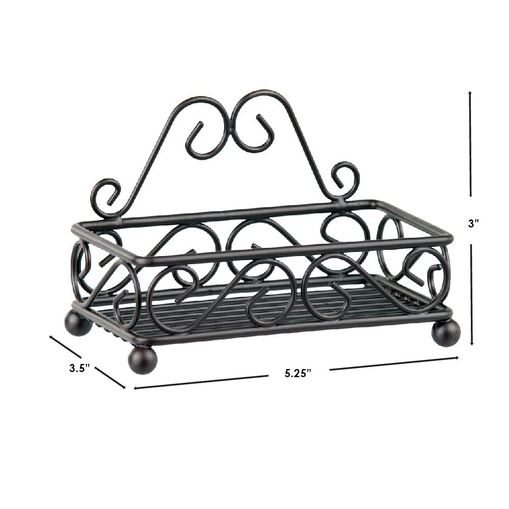 Home Basics Sponge Holder for Sink (Bronze) Scroll Design Kitchen Sponge Holder | with Open Structure and Raised Feet