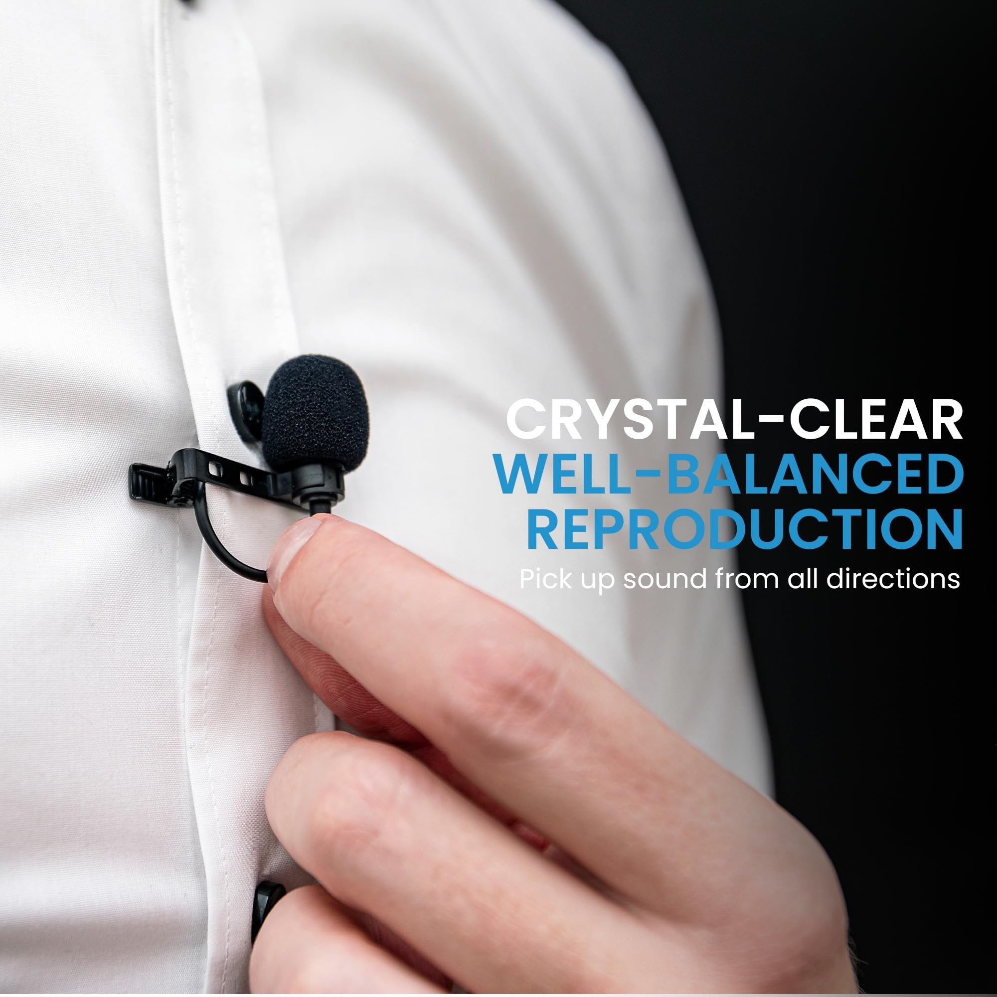 iDance Lavalier Microphone for Cell Phone, Wired Lapel Clip On Small Mic, Wearable Shirt Tiny Lav Microphone for Studio Recording, Content Creation, Omnidirectional Mini Microphone Android