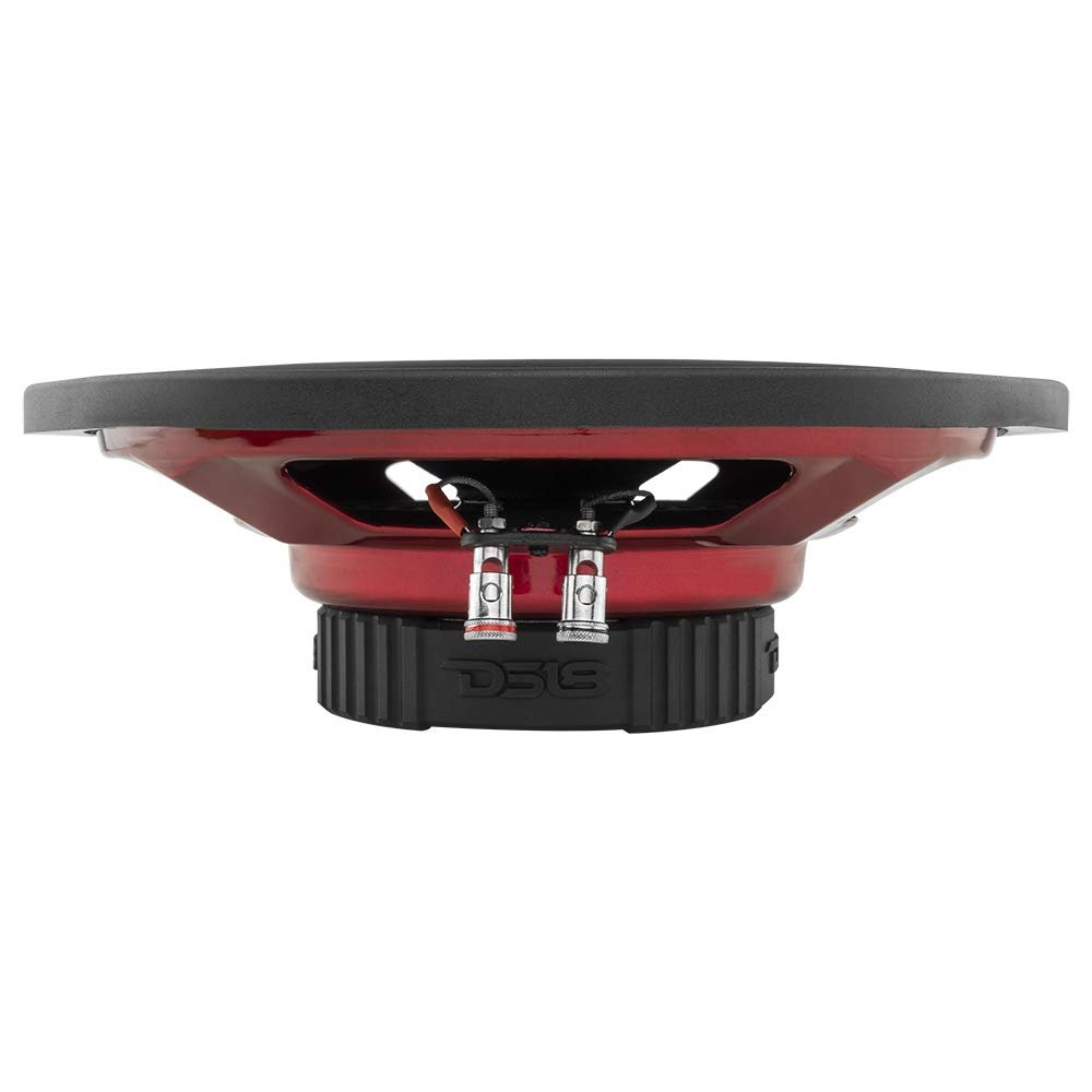 DS18 SRW12.4 Shallow Subwoofer - 12" Speaker, 440 MAX Power, 220W RMS, Rubber Edge and Paper Cone, Red Steel Basket, Voice Coil 4 Ohm Impedance