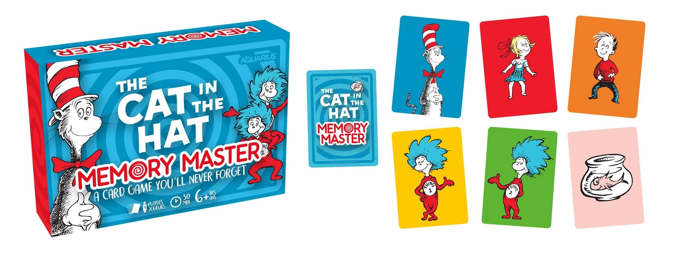 AQUARIUS Cat in The Hat Memory Master Card Game - Fun Family Party Game for Kids, Teens & Adults - Entertaining Game Night Gift - Officially Licensed Dr. Seuss Merchandise