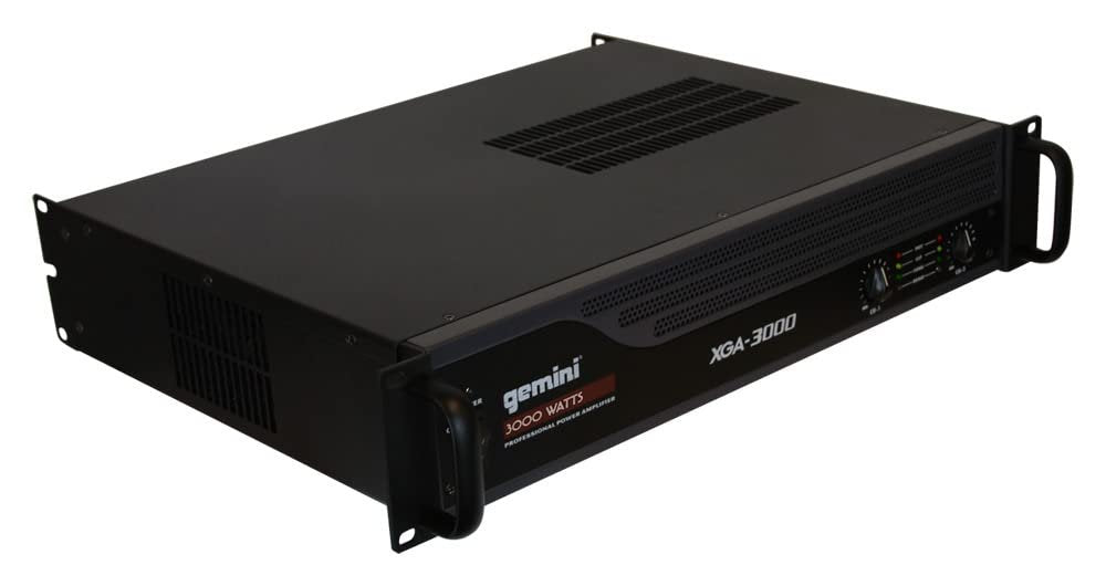 Gemini Sound XGA-3000 Class AB 2X 200W Professional-Grade DJ Amplifier - Multizone Power Amplifiers for Live Sound, Rack Mount Design, Ideal for Karaoke & Mobile Rigs