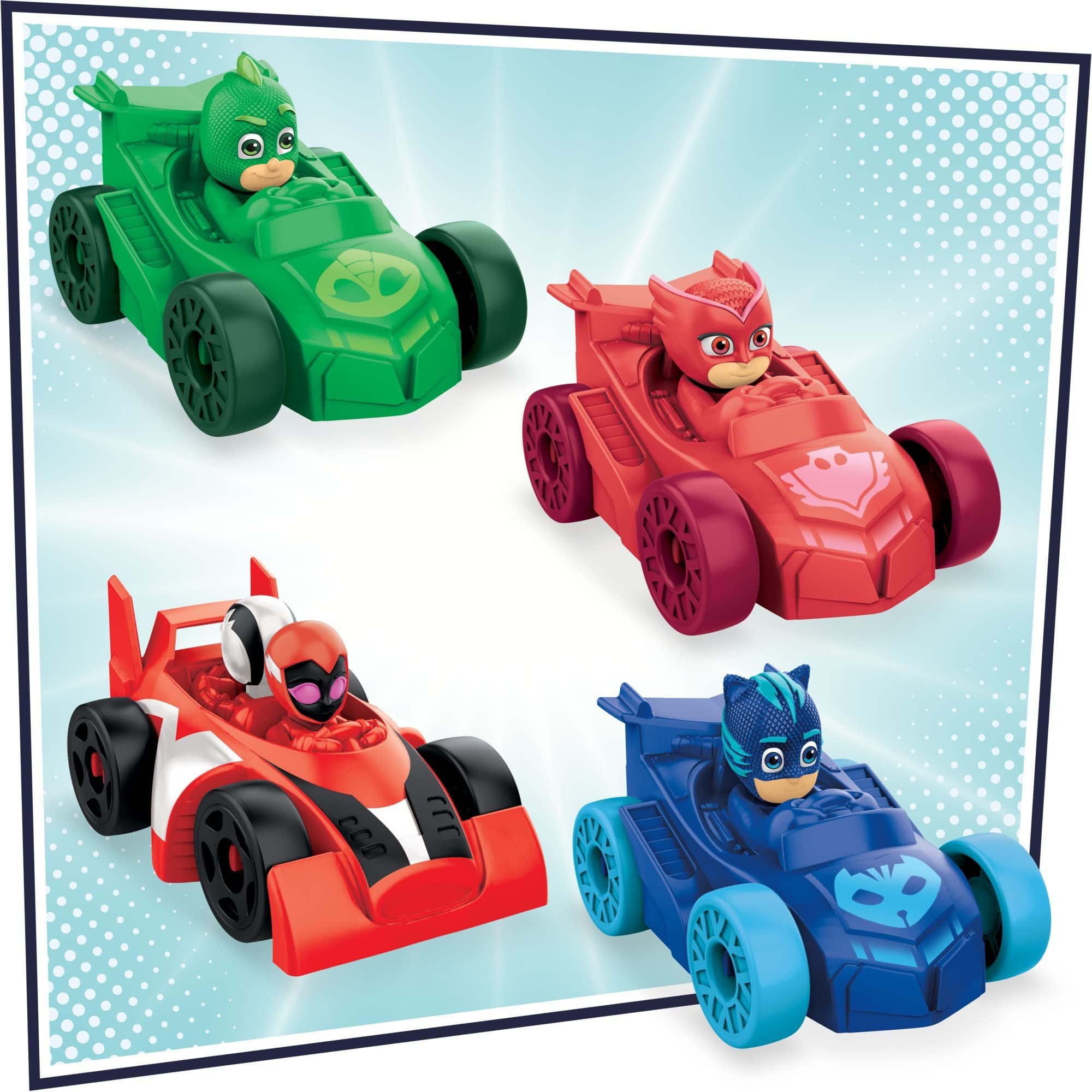 PJ Masks Animal Power Smash and Zoom Racetrack Preschool Toy, Zoomzania Raceway Vehicle Playset with 4 Cars for Kids Ages 3 and Up