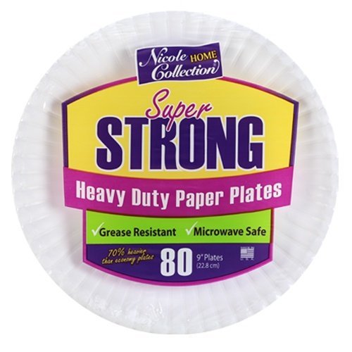 Nicole Home Collection White Paper Luncheon Plates-9", Medium, 80 Pcs