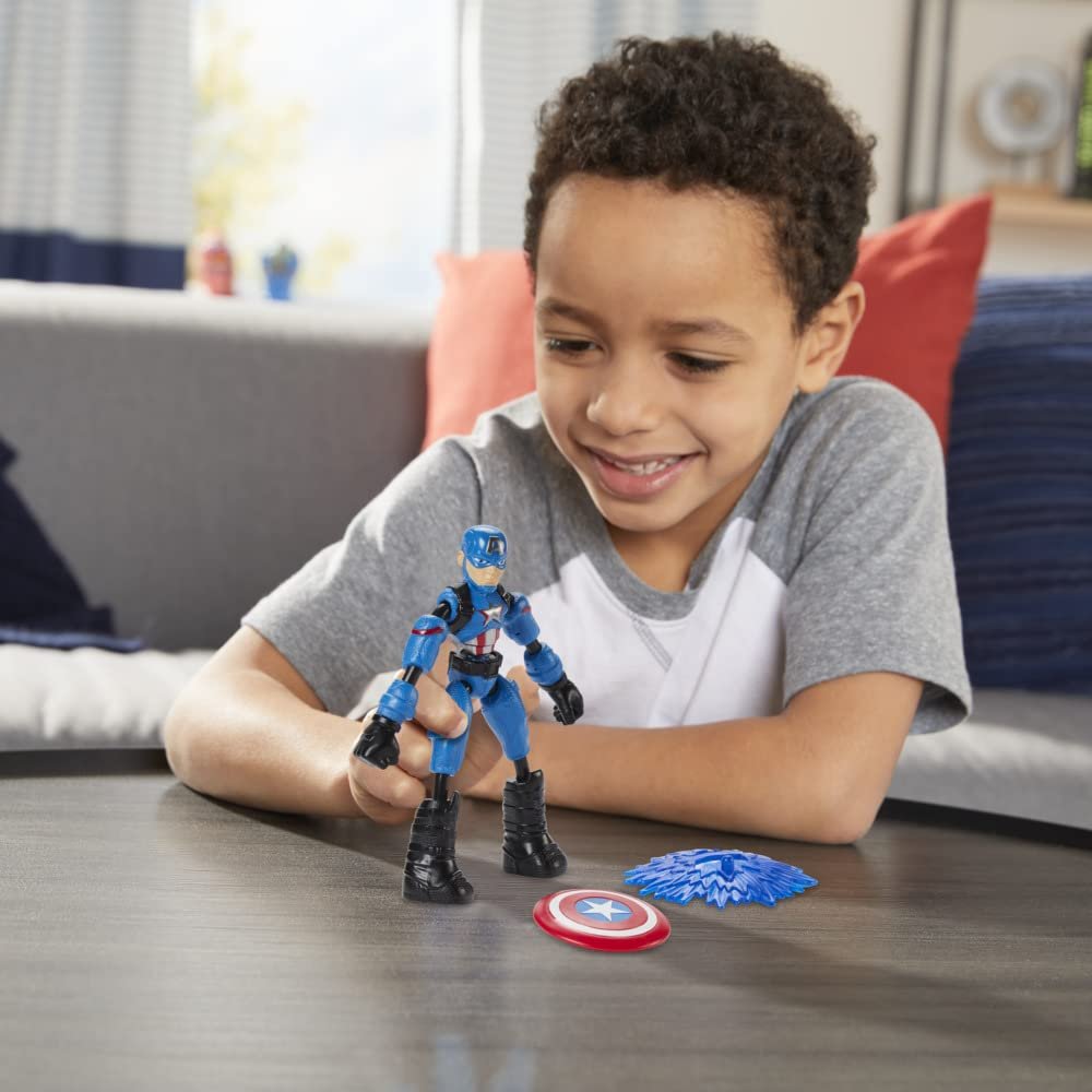Hasbro Marvel Avengers Bend and Flex, Pack of 3 Flexible Figures with Iron Man, Captain America and Thanos, Includes 9 Accessories