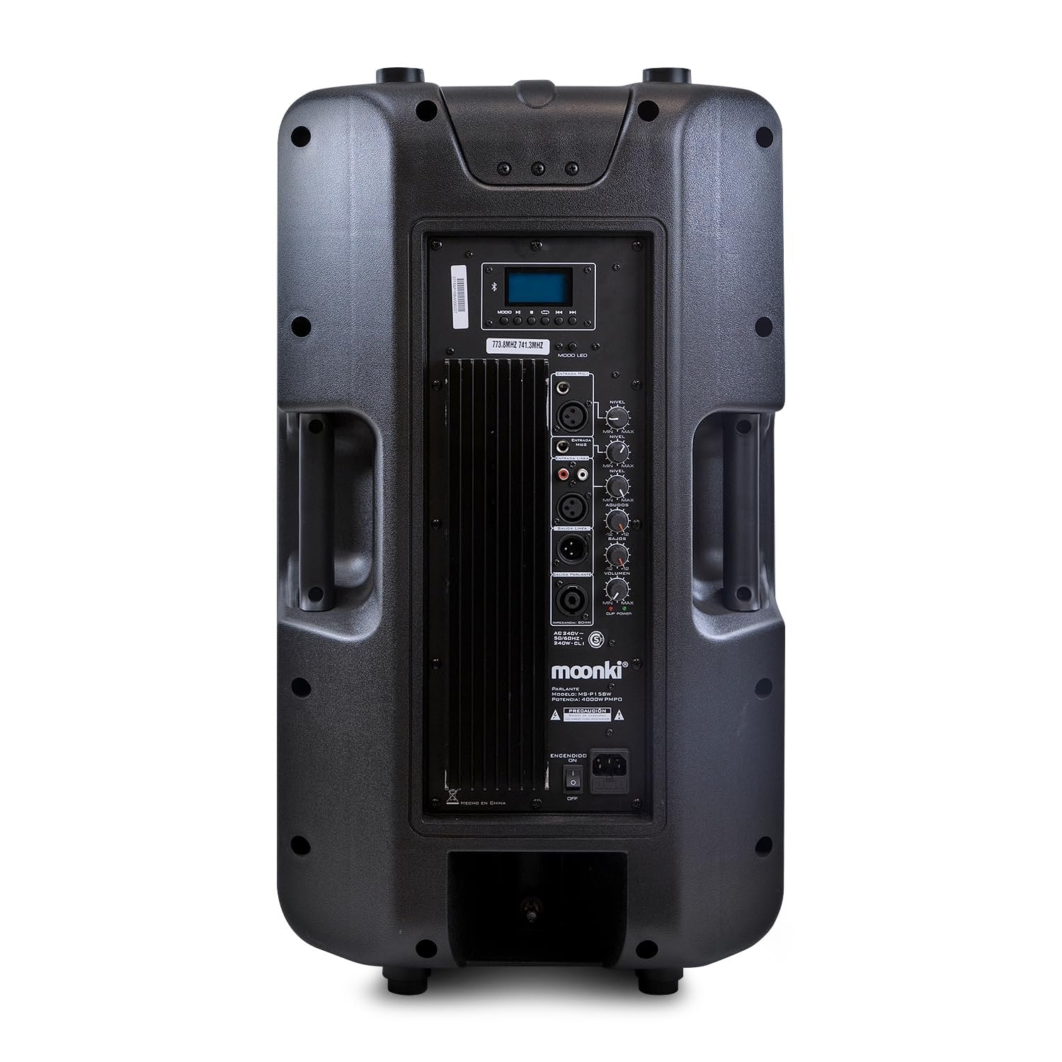 Moonki Sound MS-P15BW Loud Bluetooth Speaker – Professional PA System with 2 Wireless Microphones for Karaoke – Black